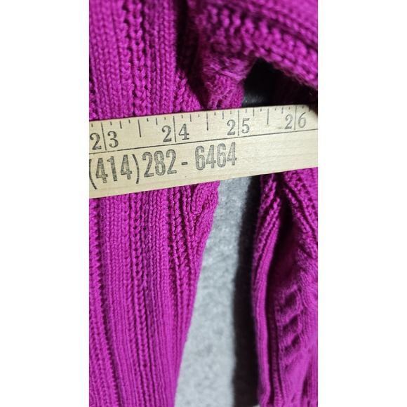 Lands End  Cable Knit Sweater Womens Size 3X 24W-26W Pink Magenta Long Sleeve - Picture 4 of 5